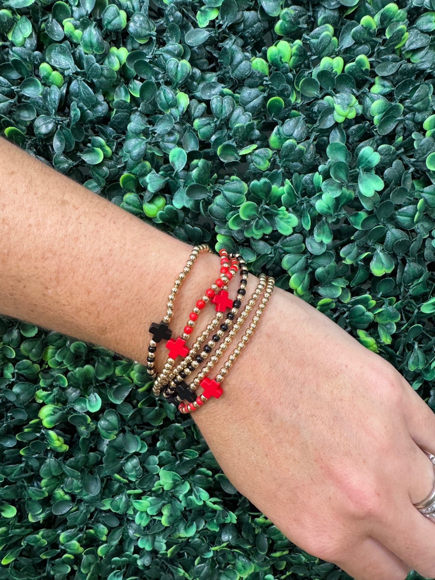 Red & Black Stretch Bracelets