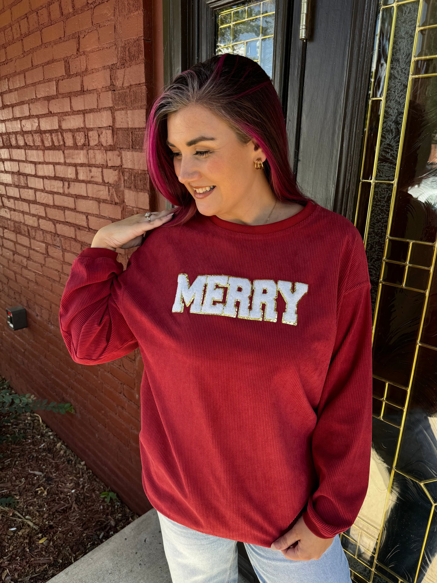 Corded Merry Sweatshirt