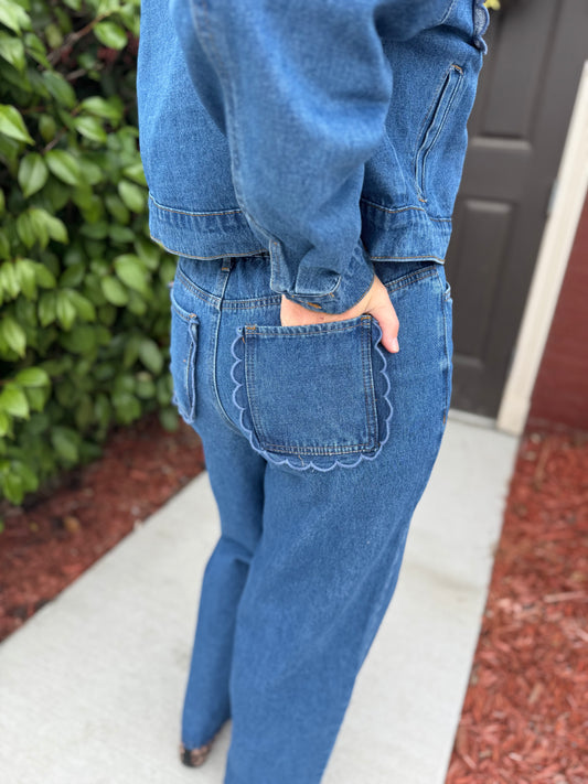 Scallop Pocket Denim