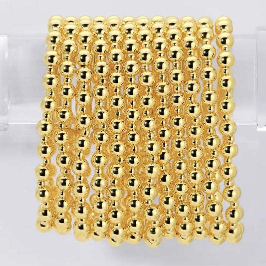 6mm Stretch Bead Bracelet with 3mm Bead Accents