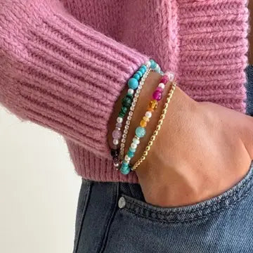 Multi Colored Glass Beaded Bracelets
