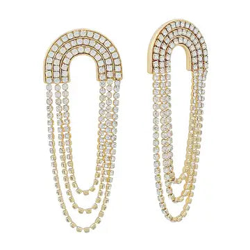 Rhinestone Tennis Chain Drop Earrings