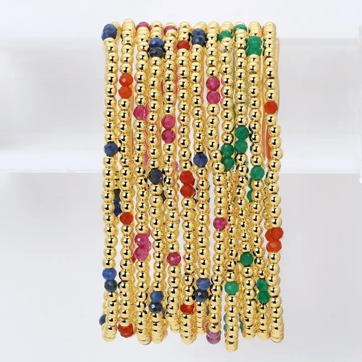 3mm Stone Accented Stretch Bracelets