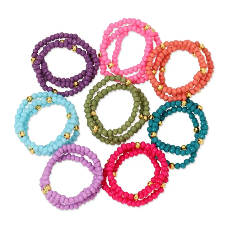 Colored Stretch Seed Bead Ring