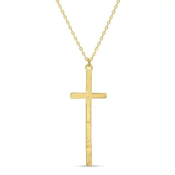 Gilded Slim Cross Pendant Necklace