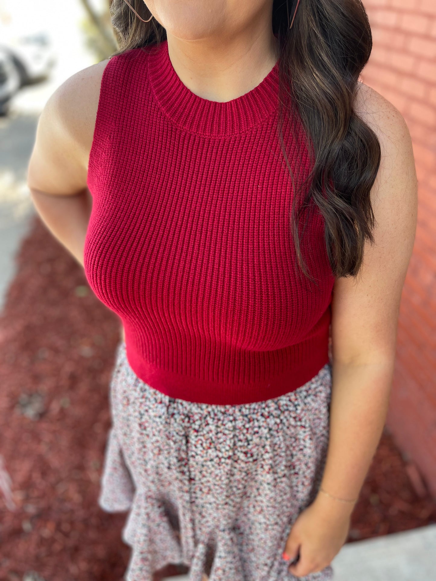 Fitted Mock Neck Sweater