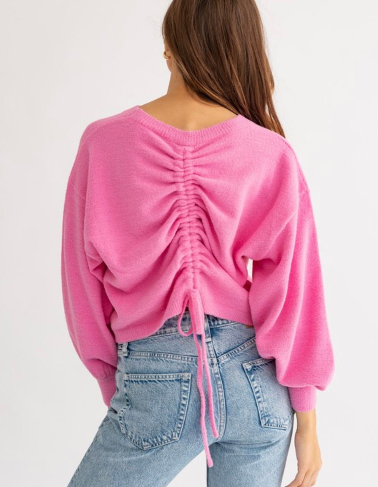 Fuzzy Ruching Sweater